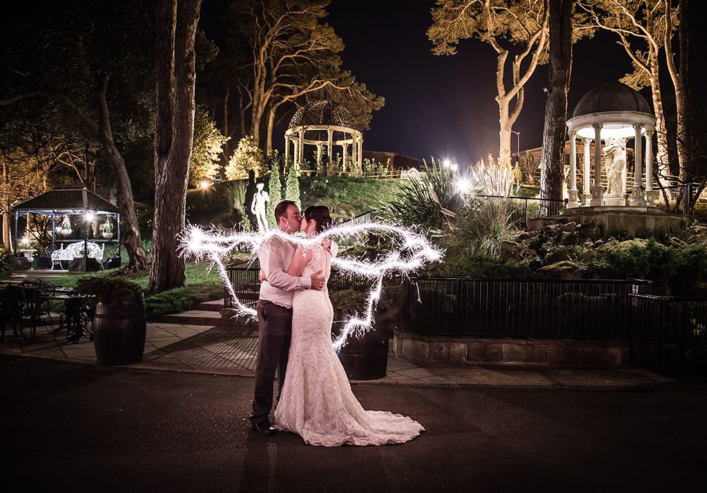 Rushpool Hall Saltburn Wedding sparkler photograph 