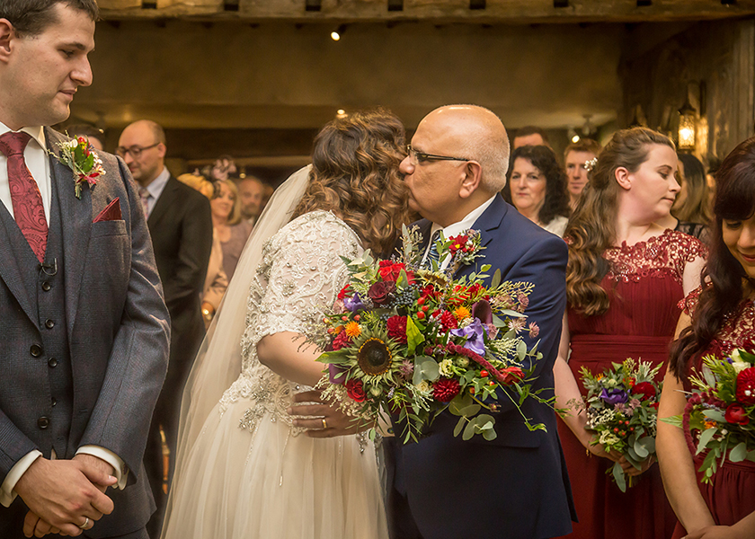 last kiss from father giving bride away