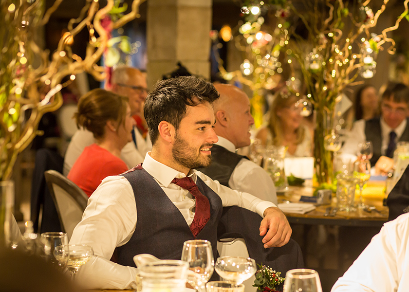 groomsman during speeches