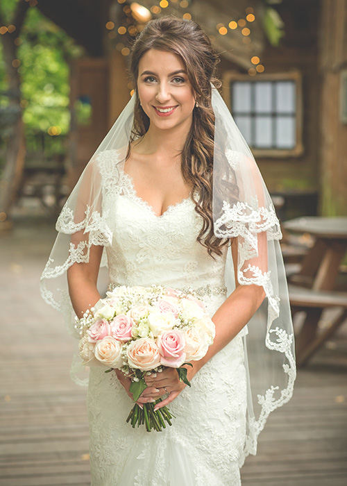 alnwick treehouse wedding photo of bride