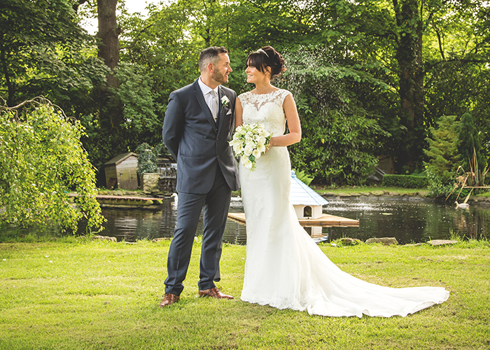 old vicarage castleside bride and groom