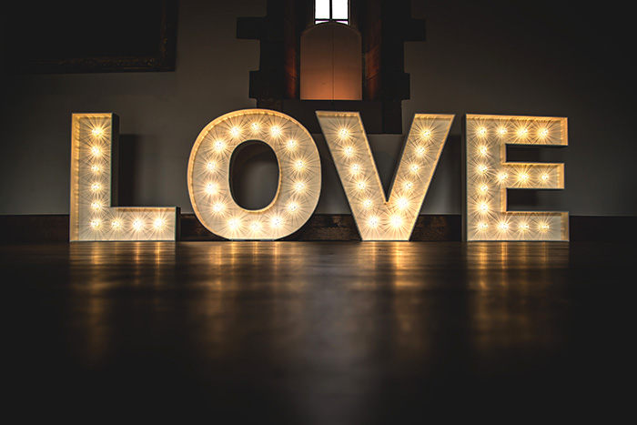 light up letters love