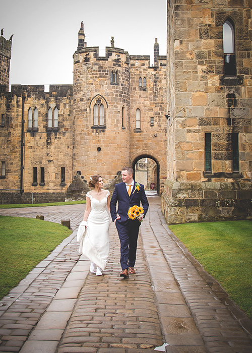 bride groom walking