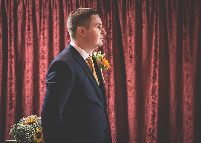 groom awaiting arrival of the bride